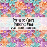 Pastel 3D Floral Patterned Vinyl