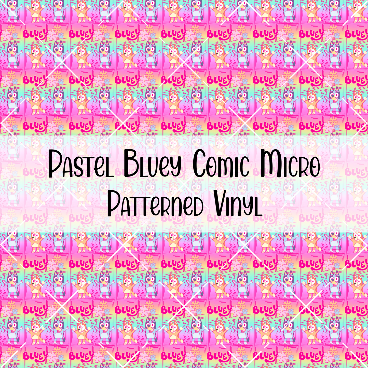 Pastel Bluey Comic Patterned Vinyl