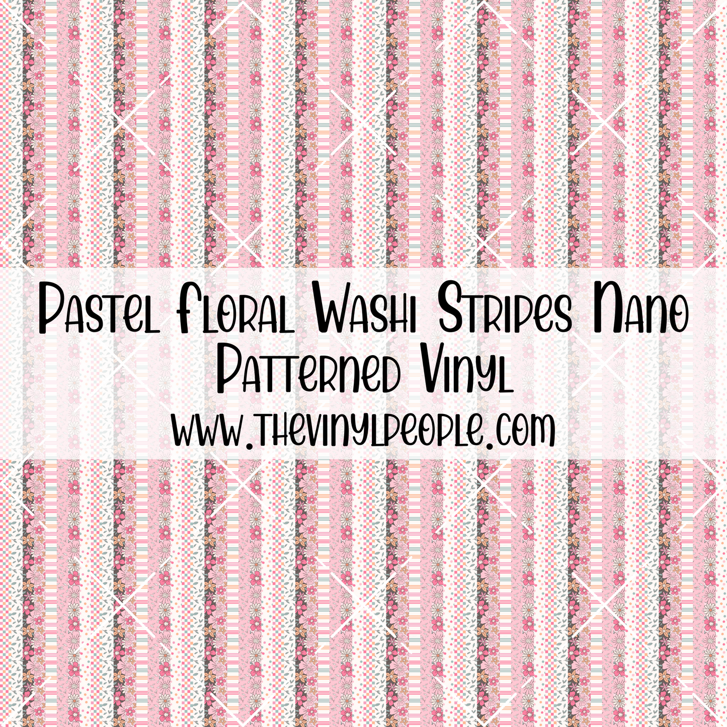 Pastel Floral Washi Stripes Patterned Vinyl