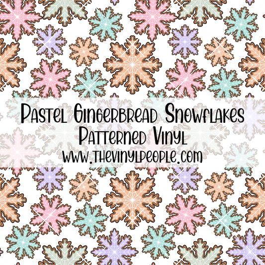 Pastel Gingerbread Snowflakes Patterned Vinyl