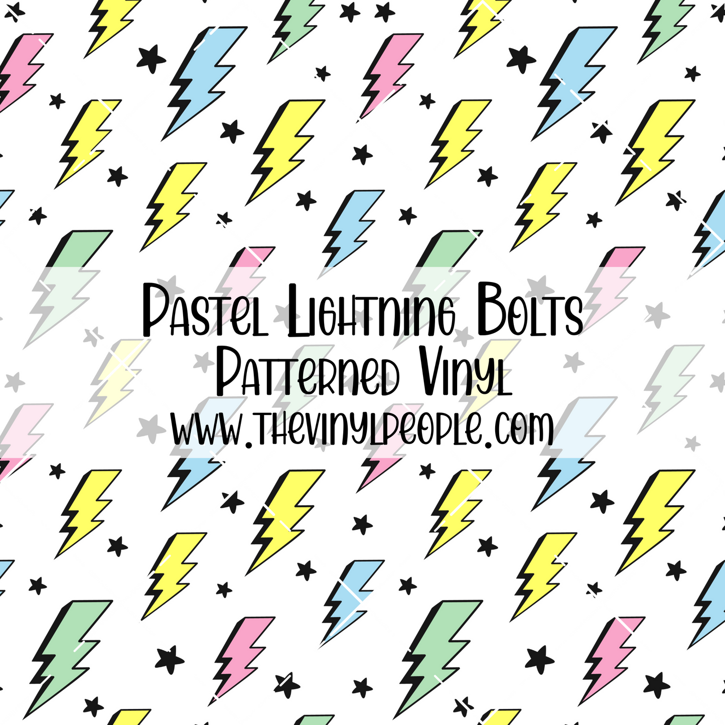 Pastel Lightning Bolts Patterned Vinyl