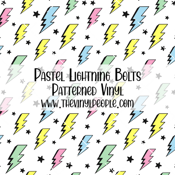 Pastel Lightning Bolts Patterned Vinyl