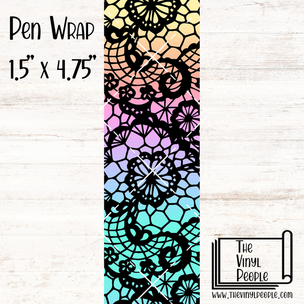 Pastel Rainbow Lace Pen Wrap