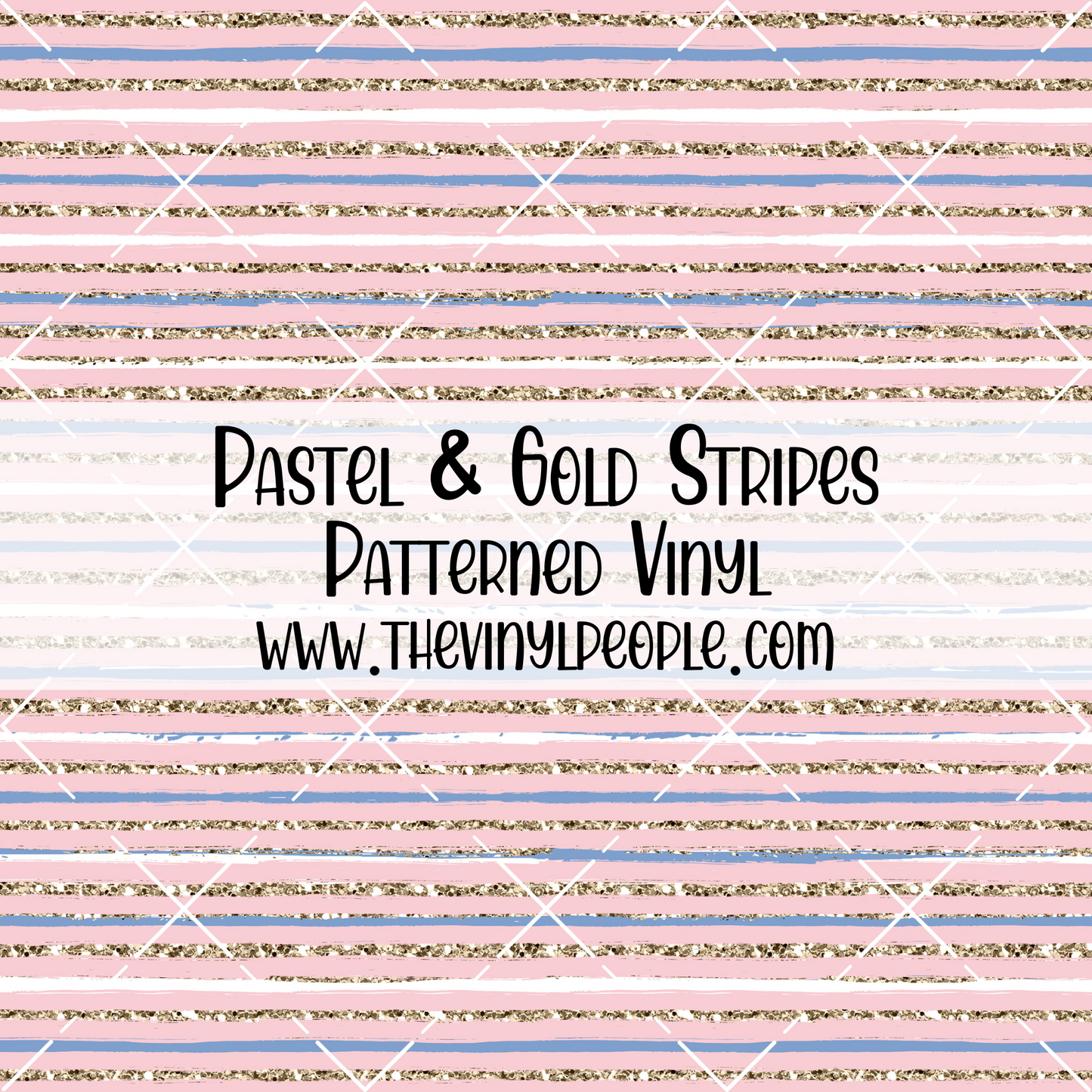 Pastel & Gold Stripes Patterned Vinyl