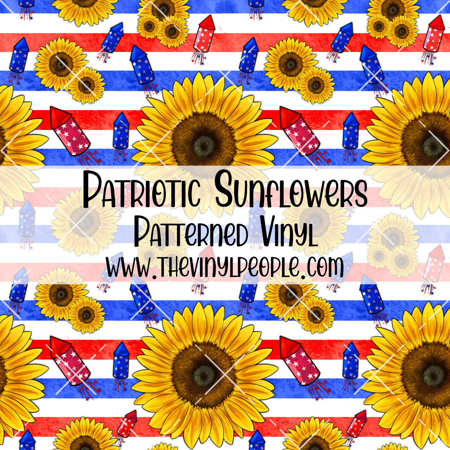 Patriotic Sunflowers Patterned Vinyl