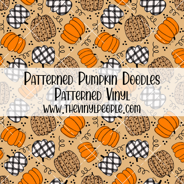 Patterned Pumpkin Doodles Patterned Vinyl TheVinylPeople