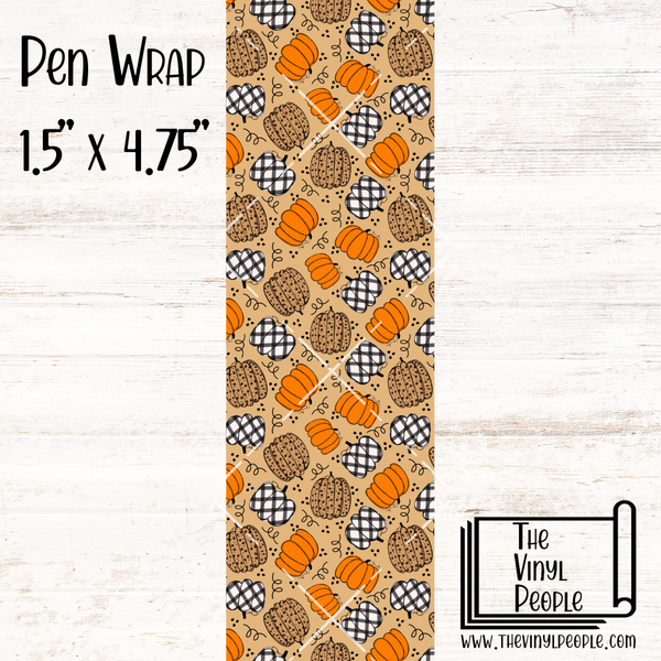 Patterned Pumpkin Doodles Pen Wrap