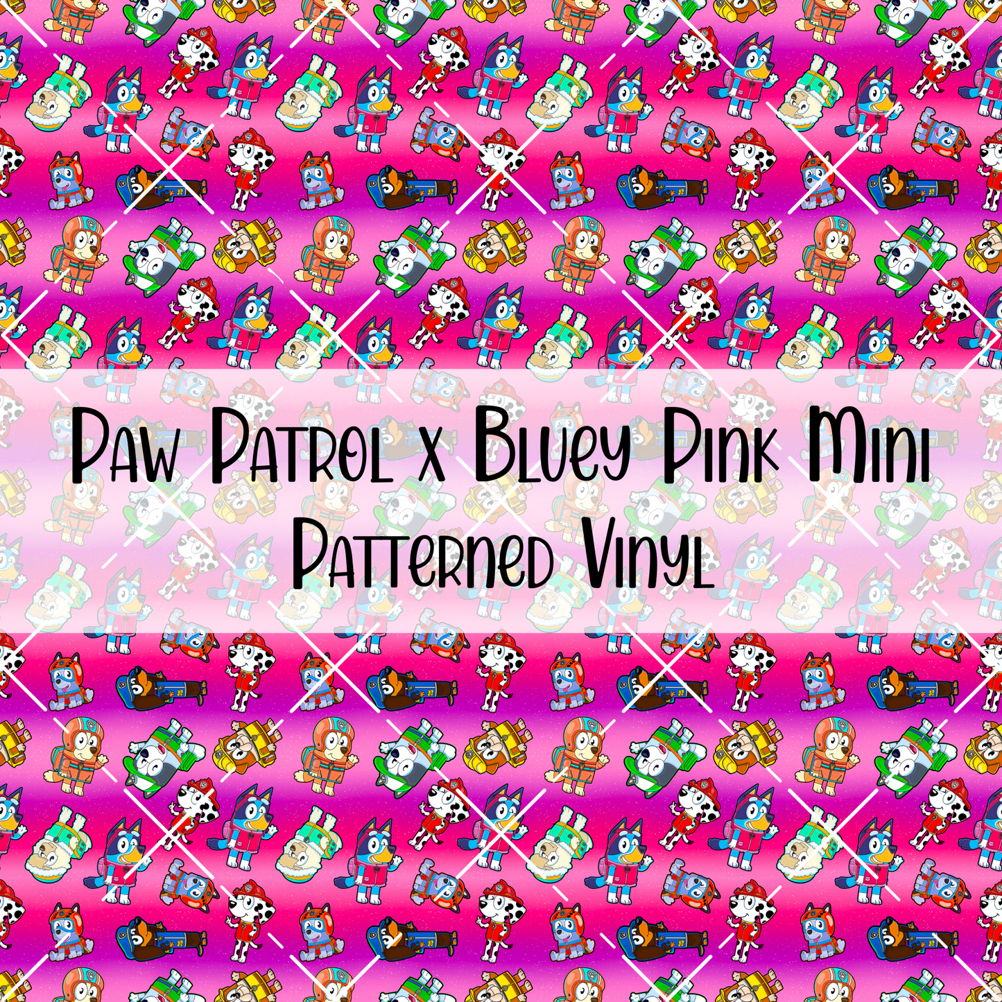 Paw Patrol x Bluey Pink Patterned Vinyl