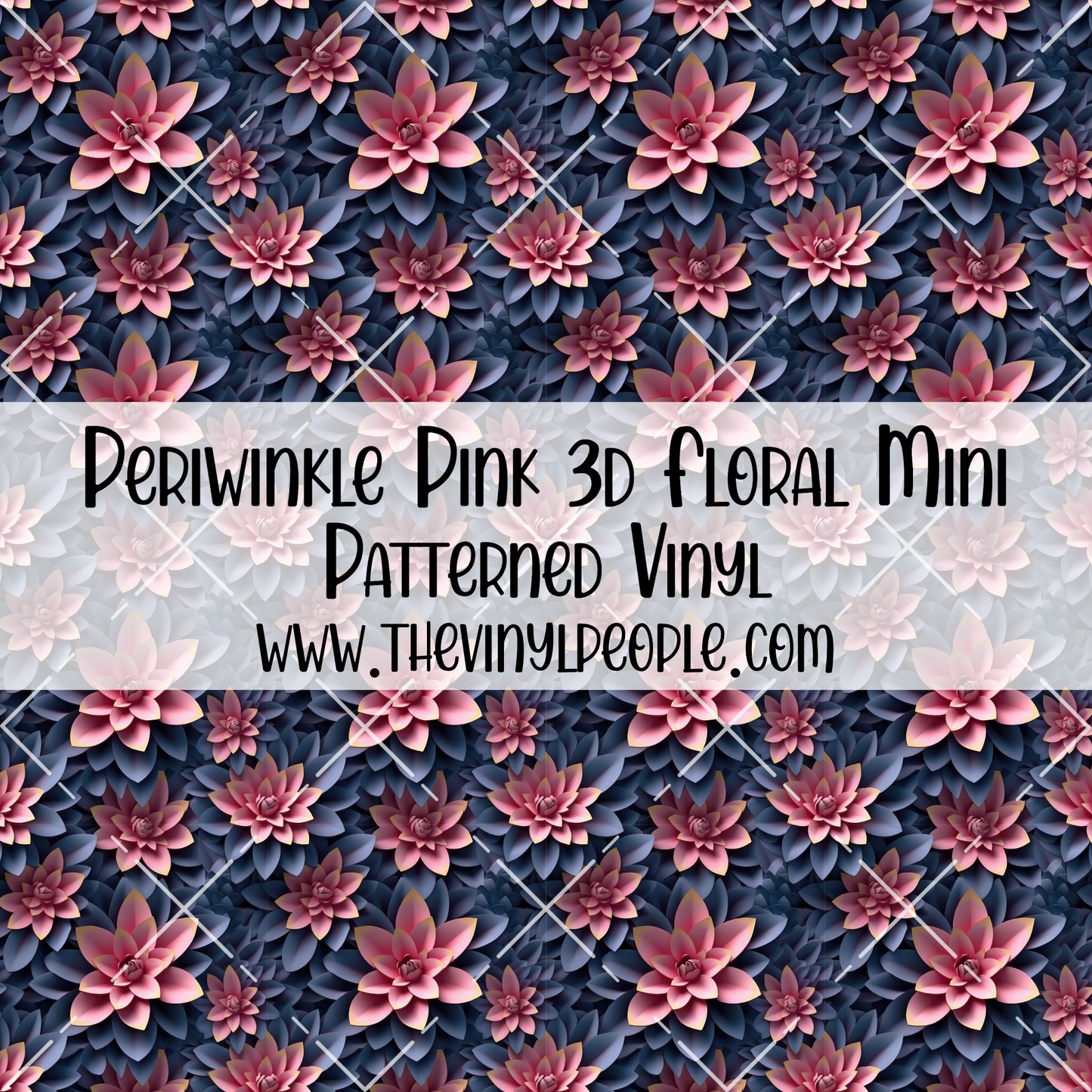 Periwinkle Pink 3D Floral Patterned Vinyl