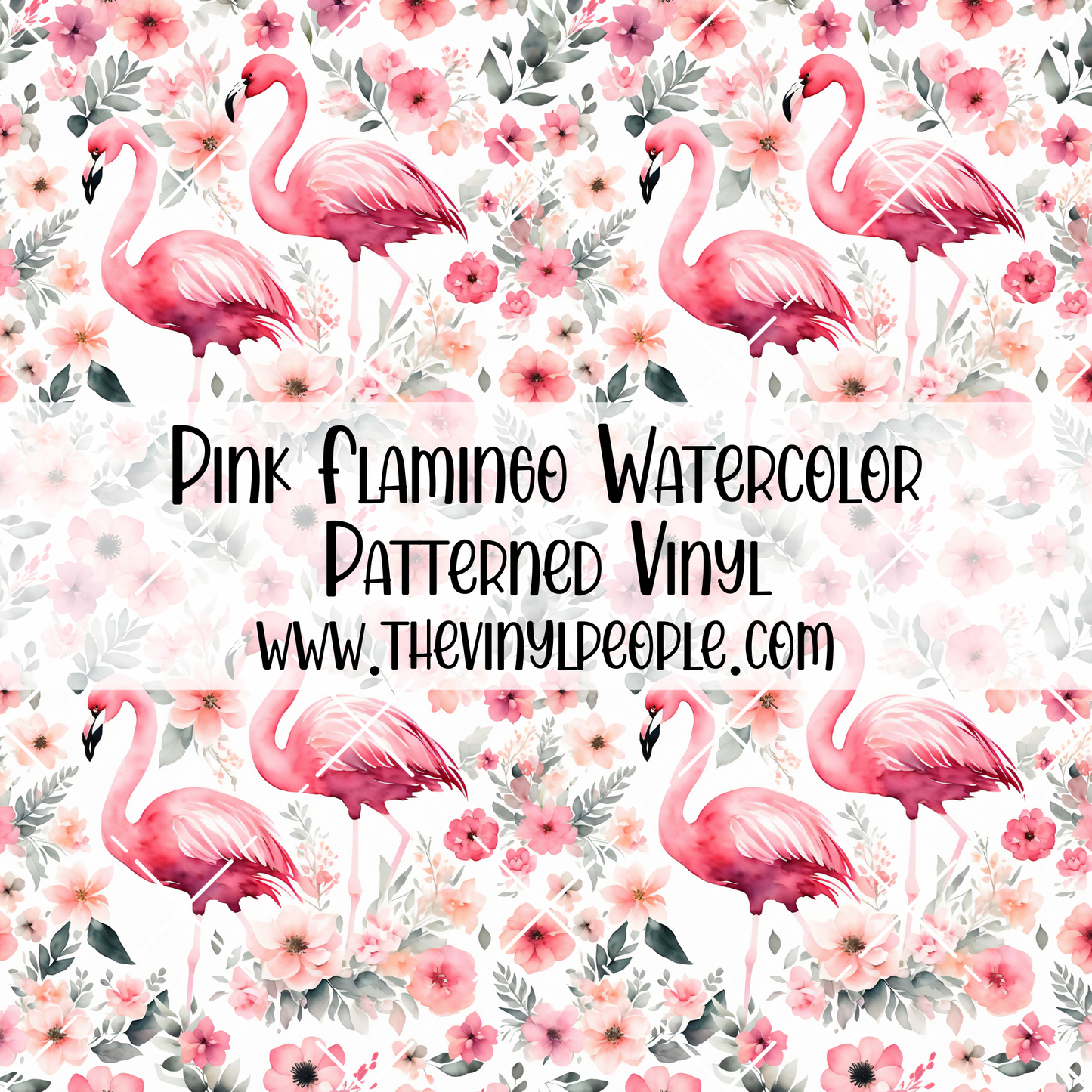 Pink Flamingo Watercolor Patterned Vinyl