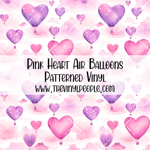 Pink Heart Air Balloons Patterned Vinyl