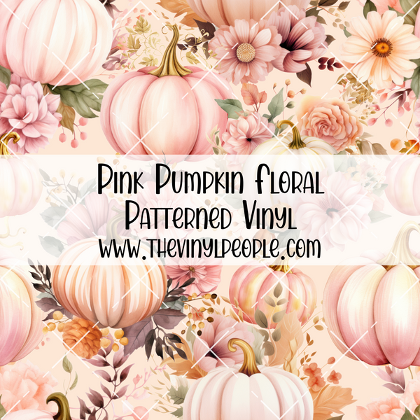 Pink Pumpkin Floral Patterned Vinyl