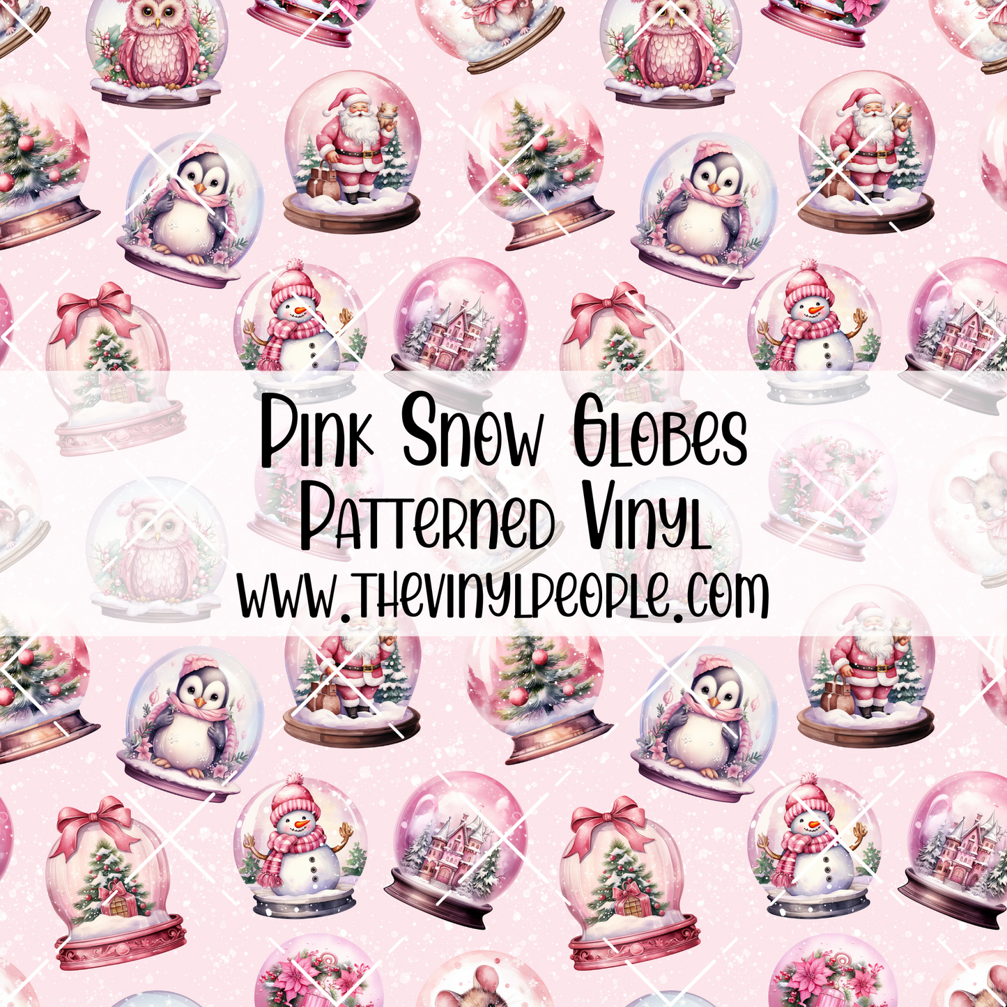 Pink Snow Globes Patterned Vinyl