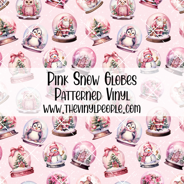 Pink Snow Globes Patterned Vinyl