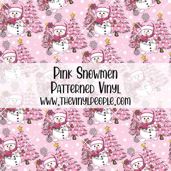 Pink Snowmen Patterned Vinyl