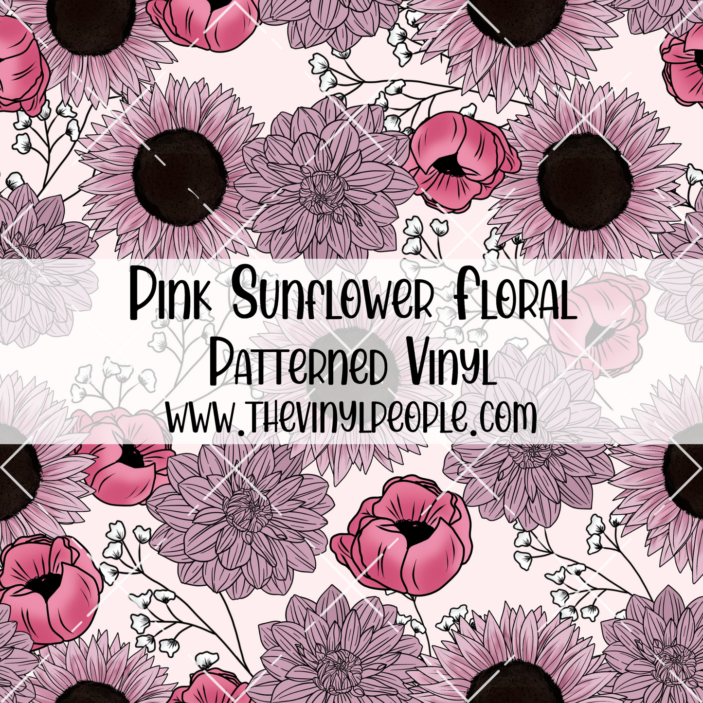 Pink Sunflower Floral Patterned Vinyl