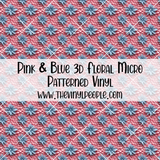 Pink & Blue 3D Floral Patterned Vinyl