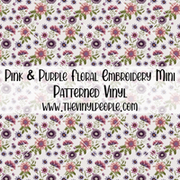 Pink & Purple Floral Embroidery Patterned Vinyl