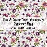 Pink & Purple Floral Embroidery Patterned Vinyl
