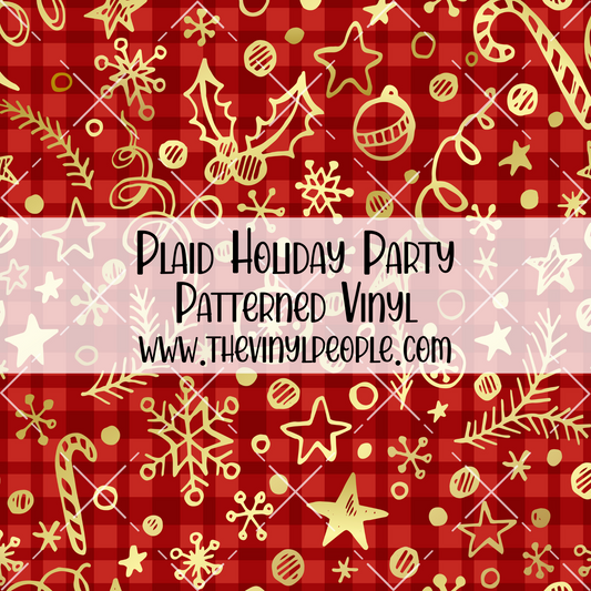 Plaid Holiday Party Patterned Vinyl