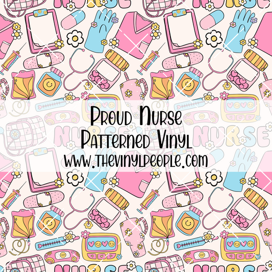 Proud Nurse Patterned Vinyl