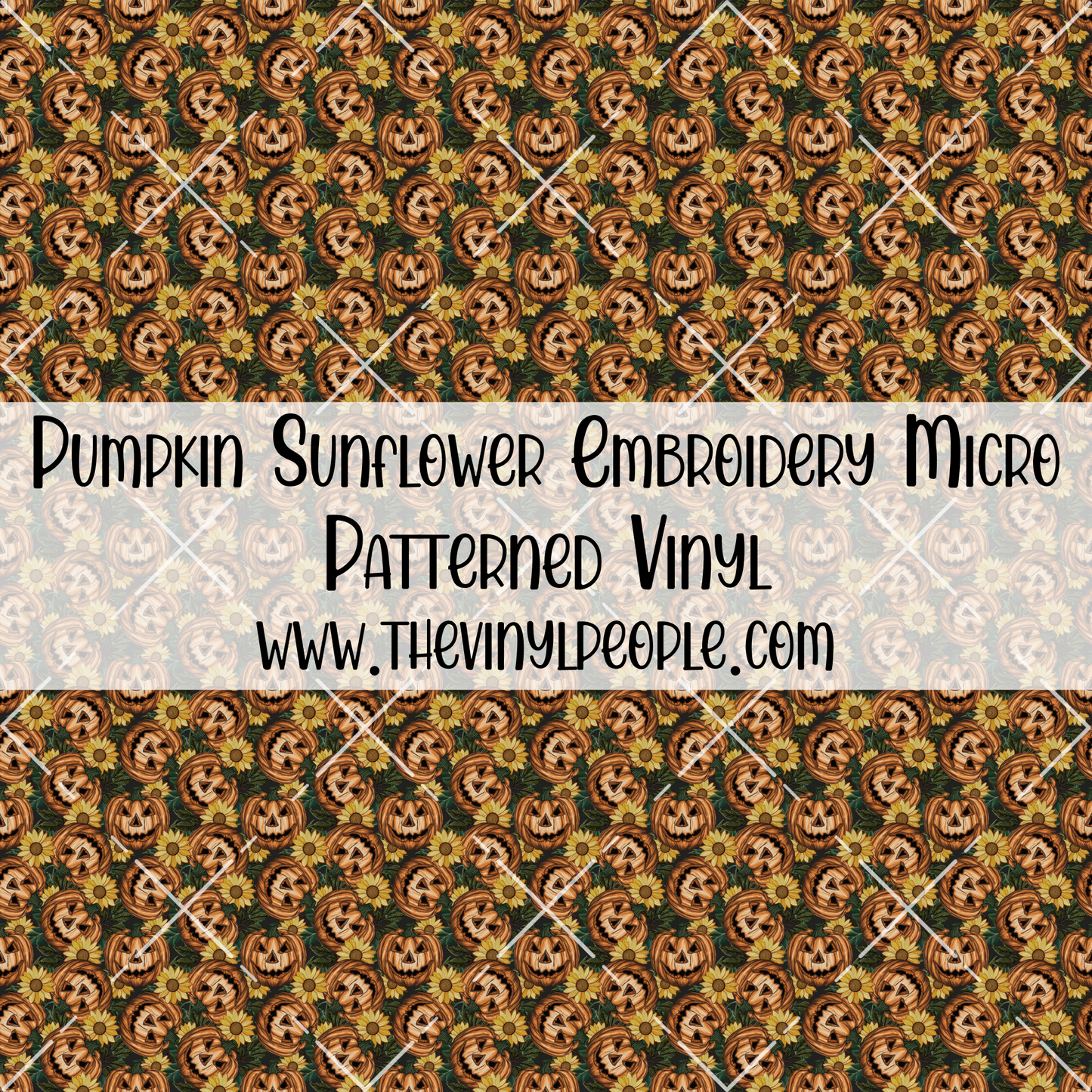 Pumpkin Sunflower Embroidery Patterned Vinyl