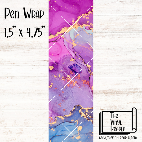 Purple Ink & Gold Flakes Pen Wrap