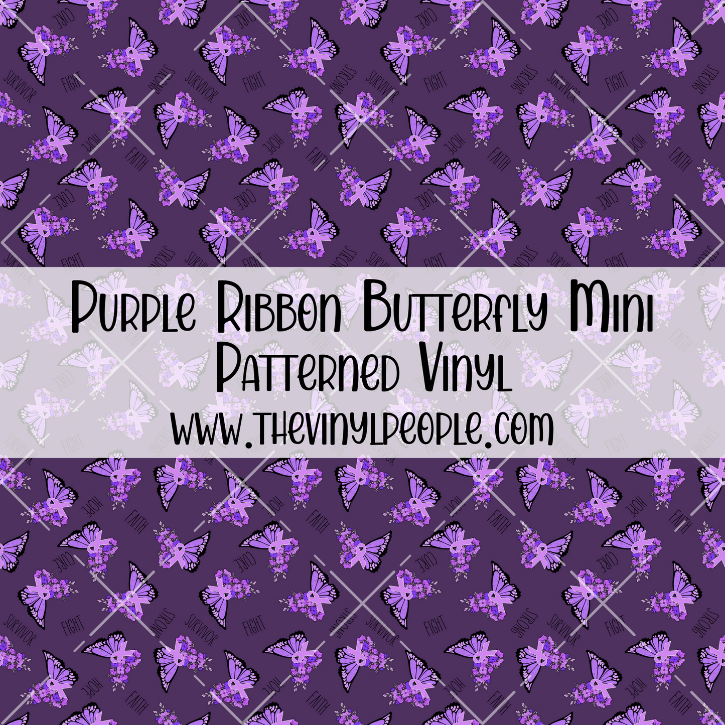 Purple Ribbon Butterfly Patterned Vinyl