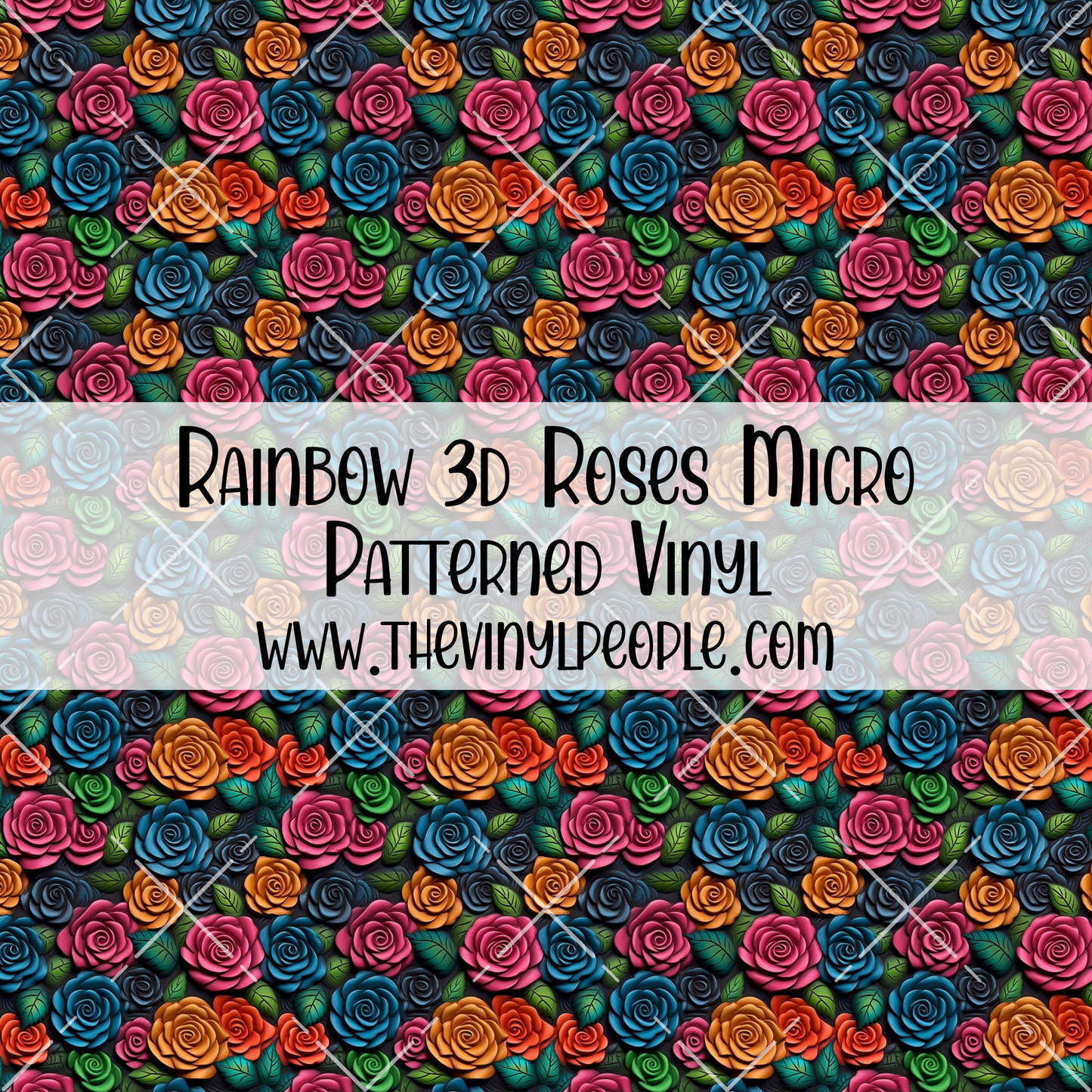 Rainbow 3D Roses Patterned Vinyl