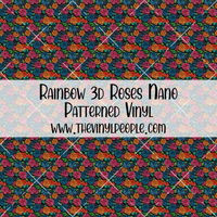 Rainbow 3D Roses Patterned Vinyl