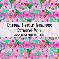 Rainbow Leopard Longhorns Patterned Vinyl