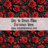 Red 3D Roses Patterned Vinyl