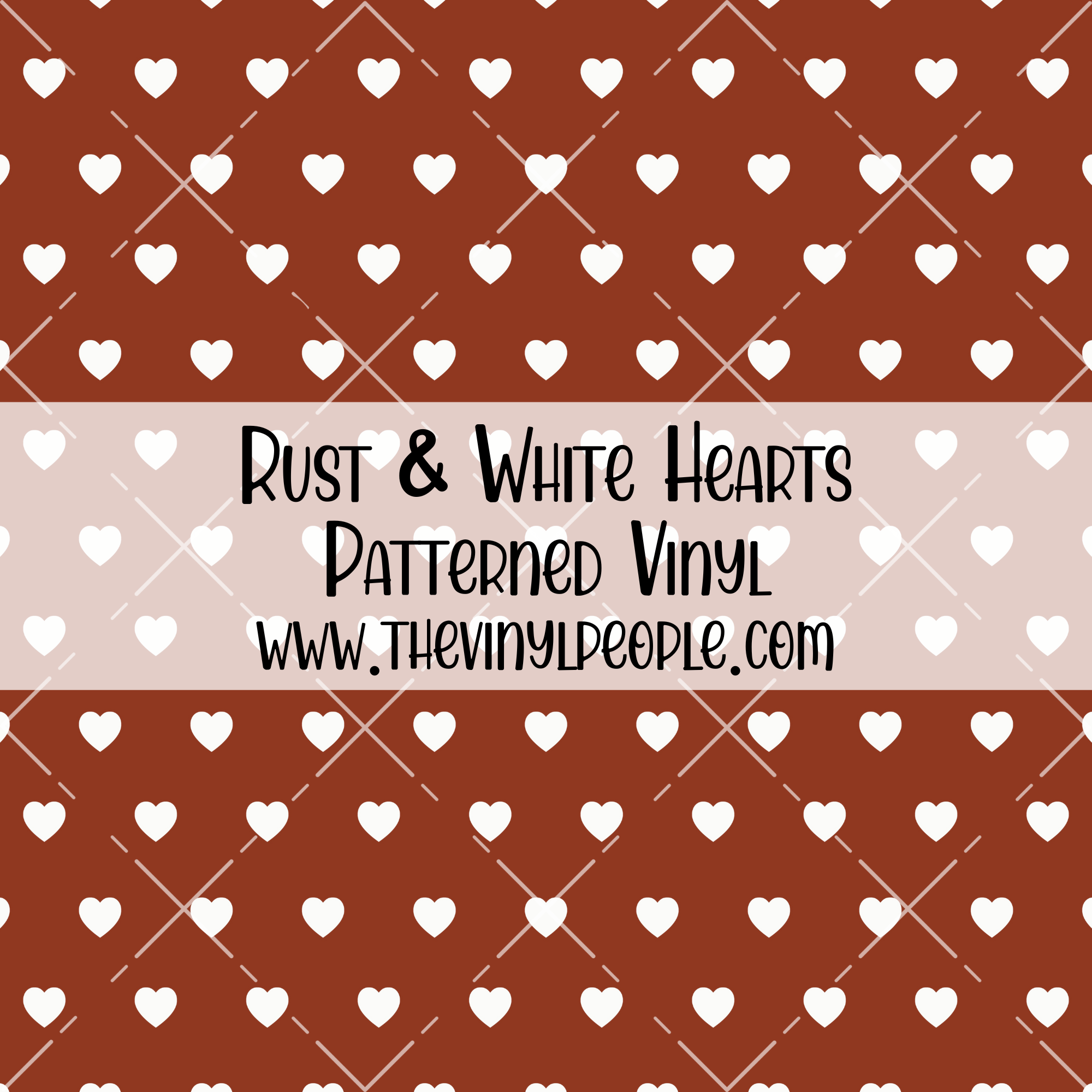 Rust & White Hearts Patterned Vinyl – TheVinylPeople
