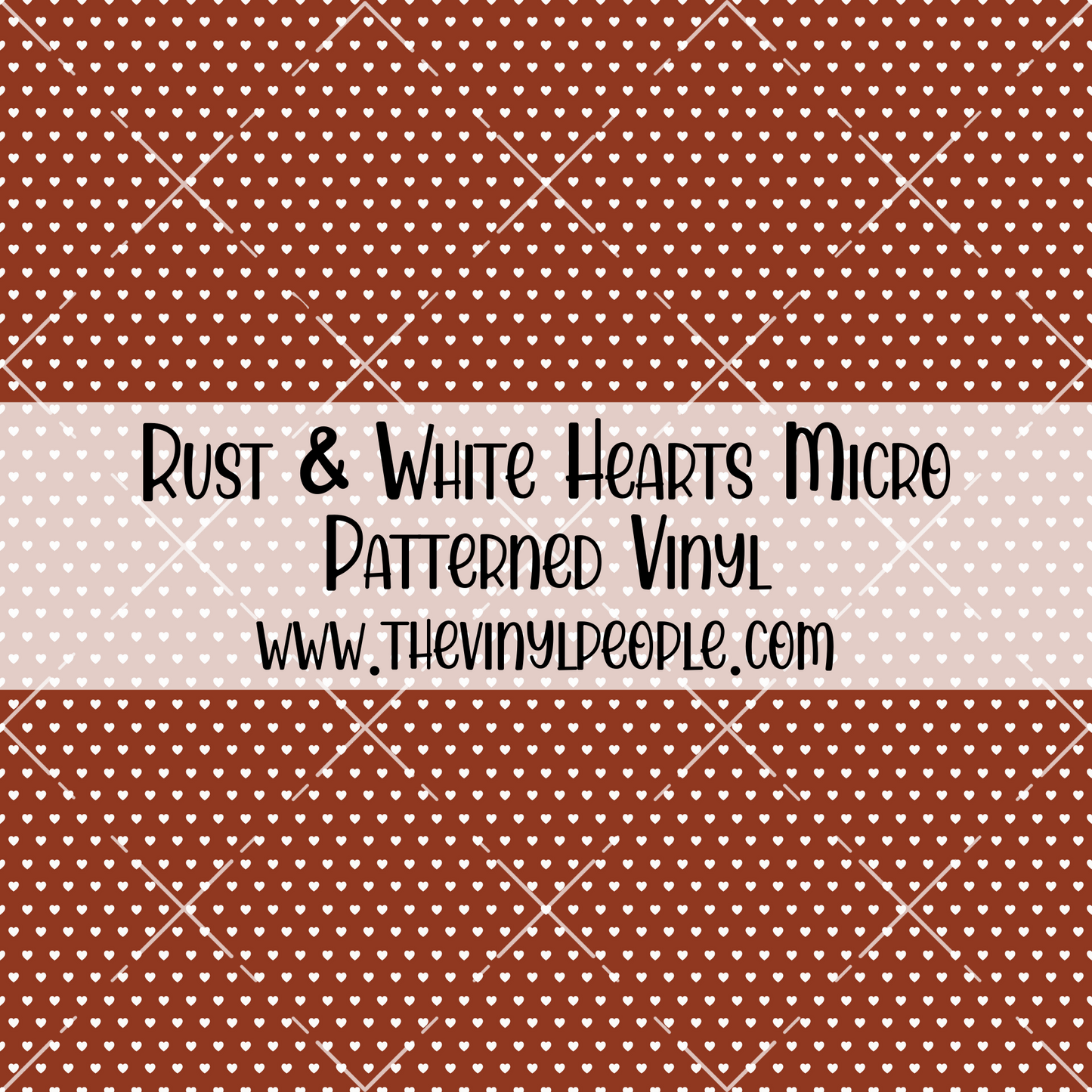 Rust & White Hearts Patterned Vinyl