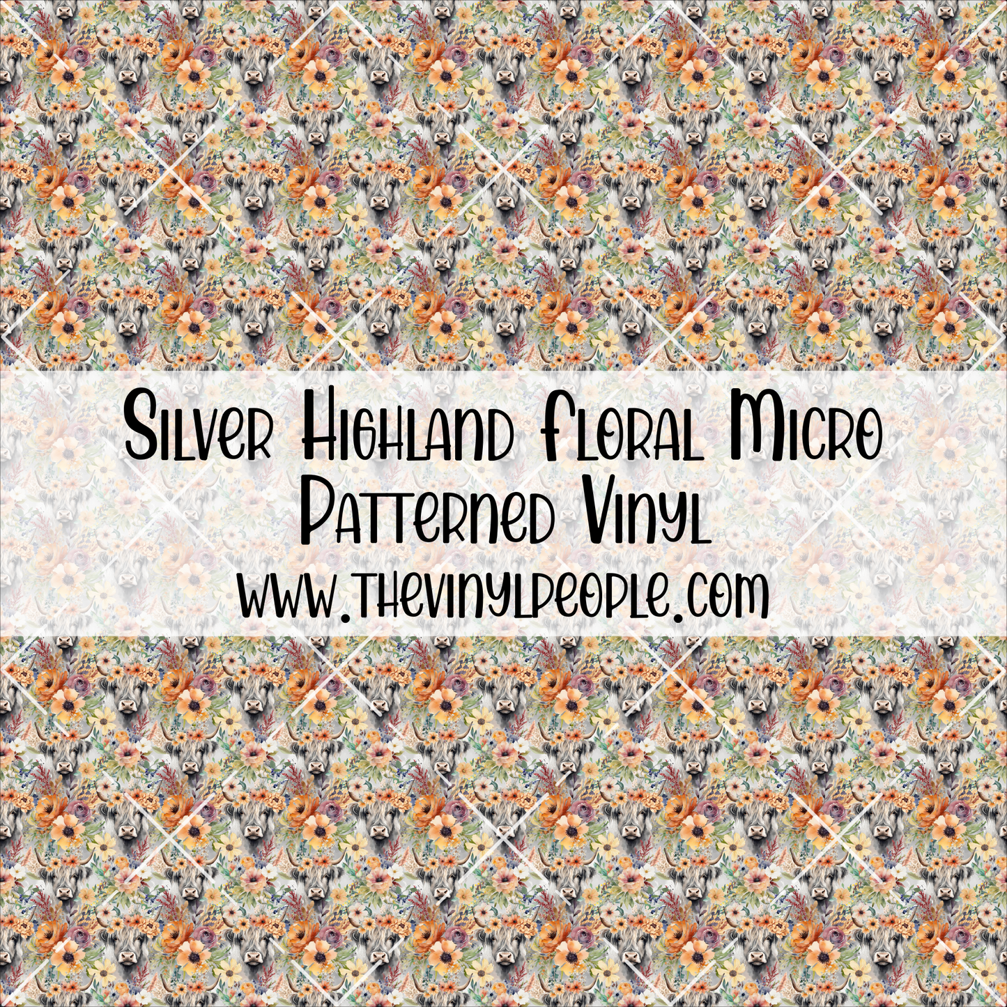 Silver Highland Floral Patterned Vinyl