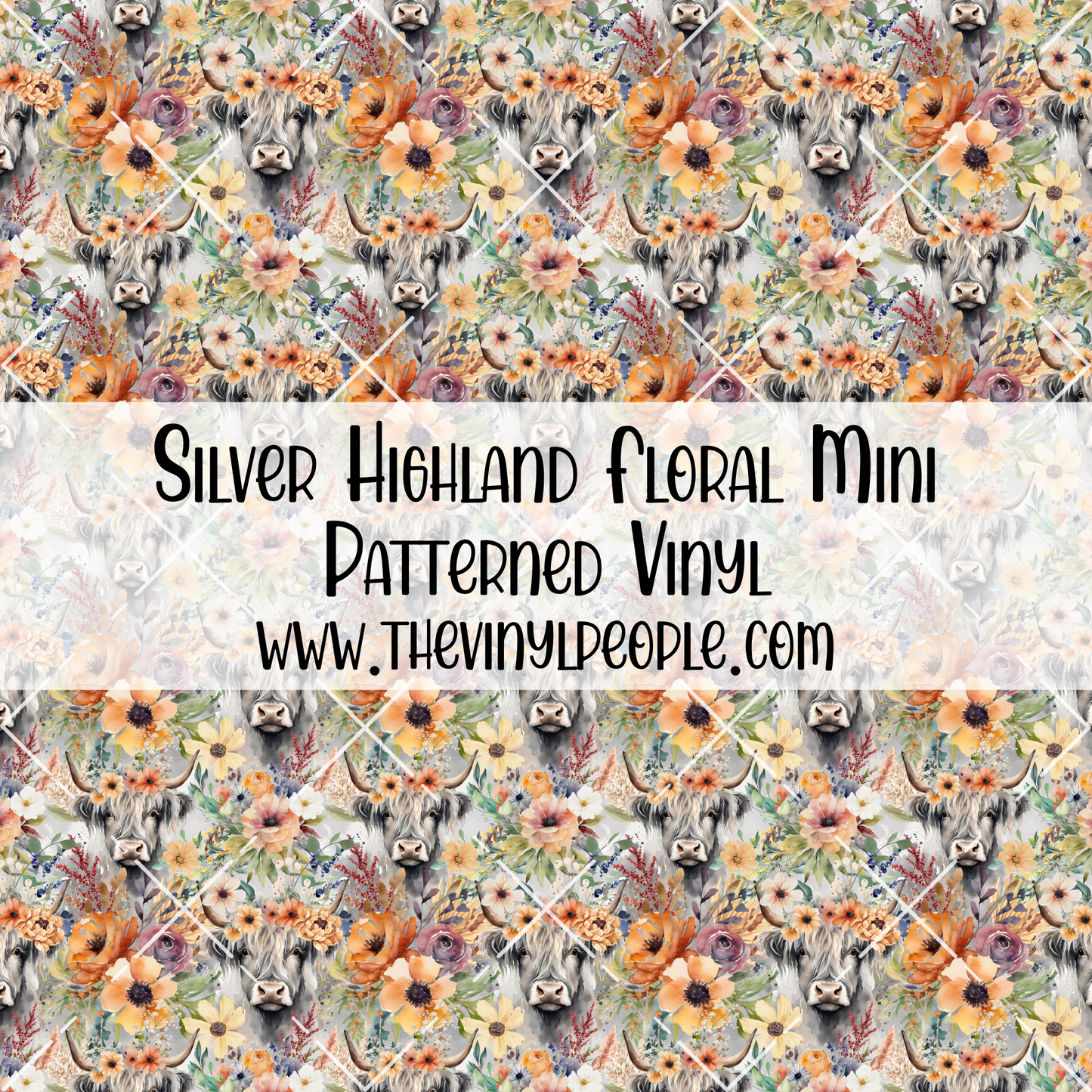 Silver Highland Floral Patterned Vinyl