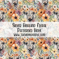 Silver Highland Floral Patterned Vinyl