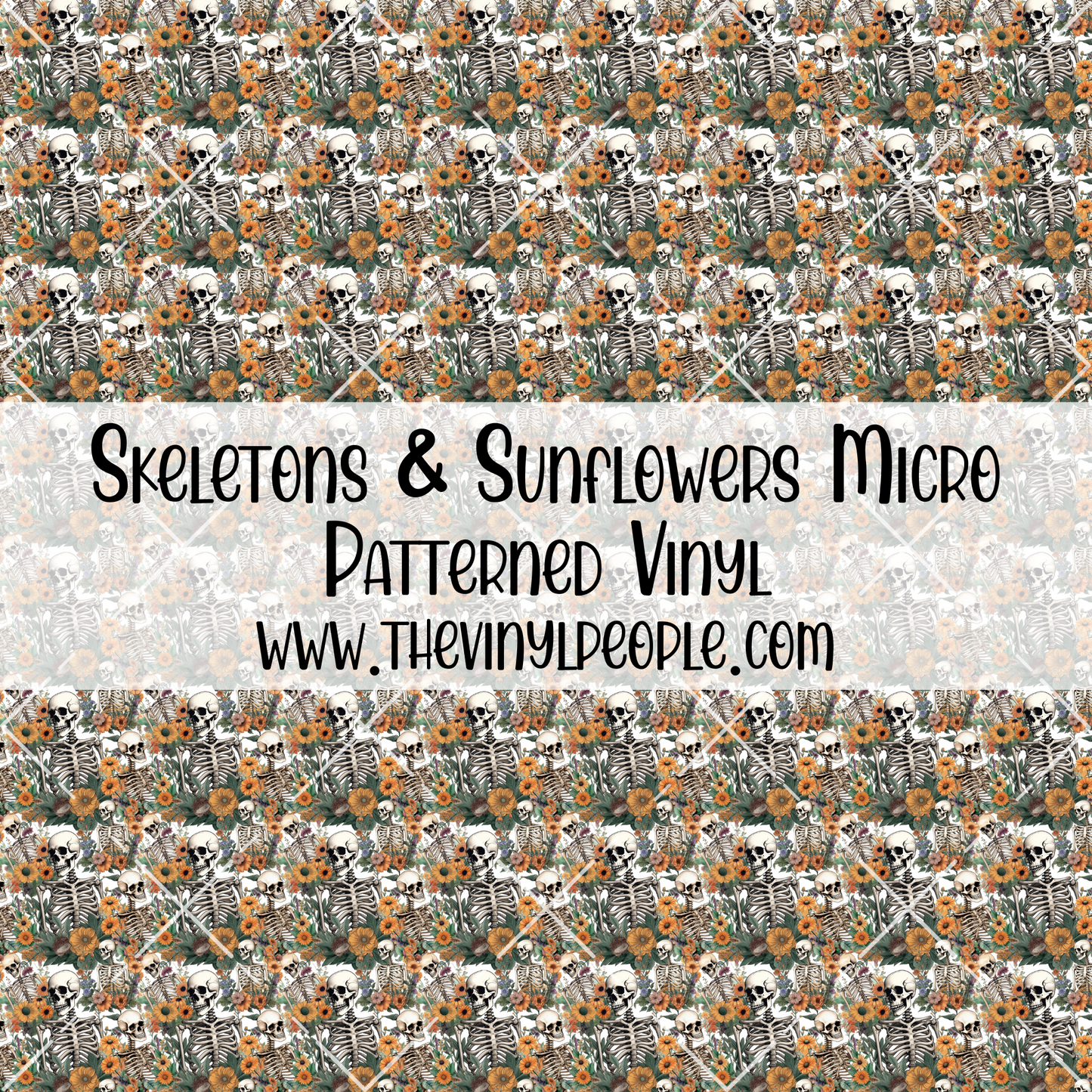 Skeletons & Sunflowers Patterned Vinyl