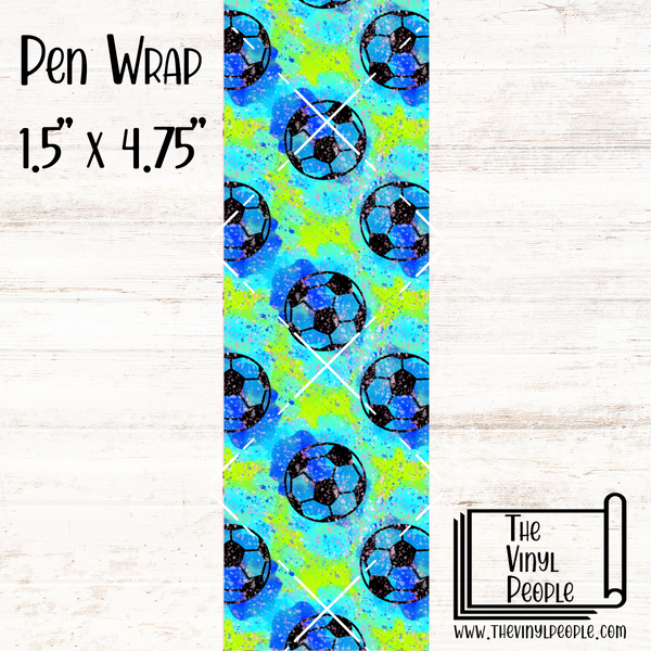 Soccer Splatter Blue Pen Wrap