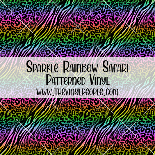 Sparkle Rainbow Safari Patterned Vinyl