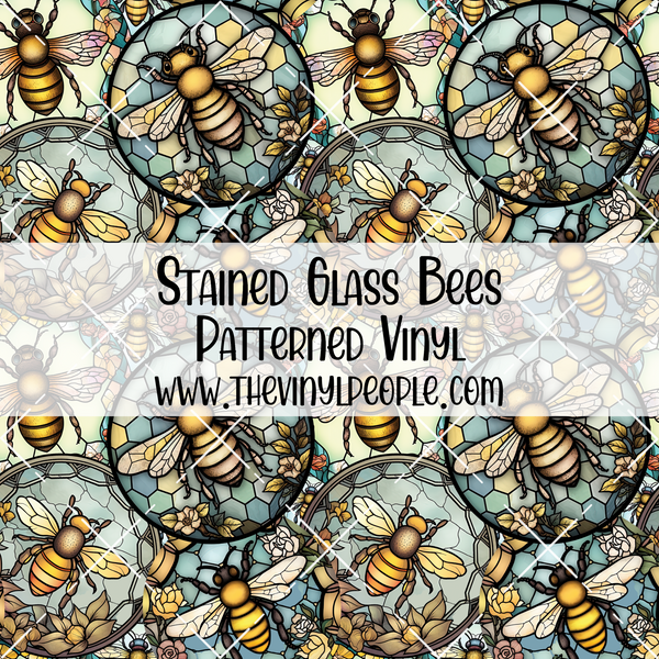 Stained Glass Bees Patterned Vinyl
