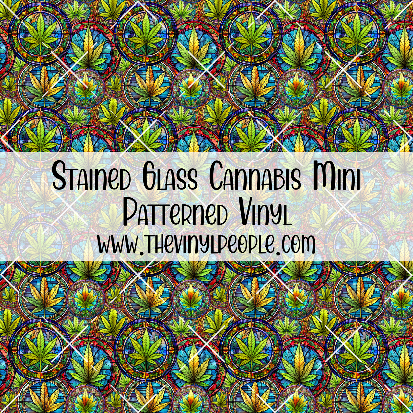 Stained Glass Cannabis Patterned Vinyl