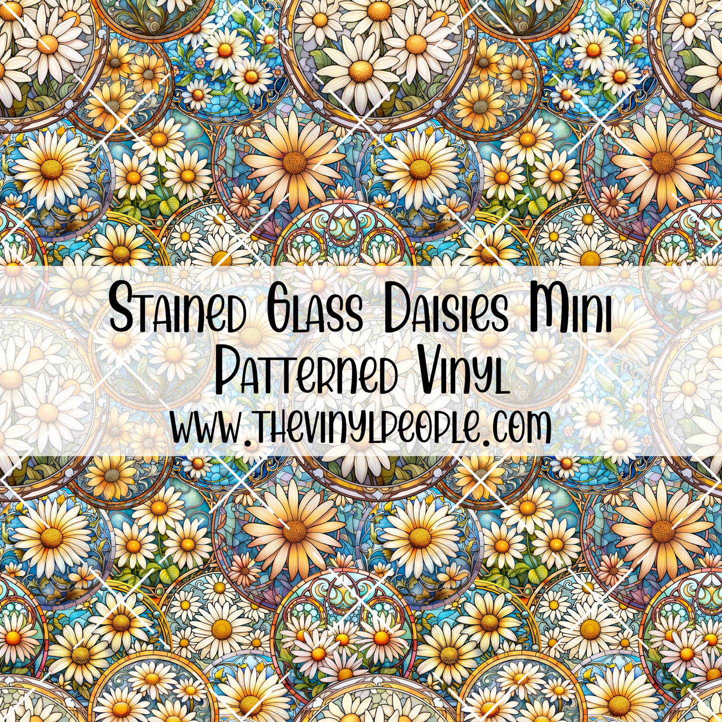Stained Glass Daisies Patterned Vinyl