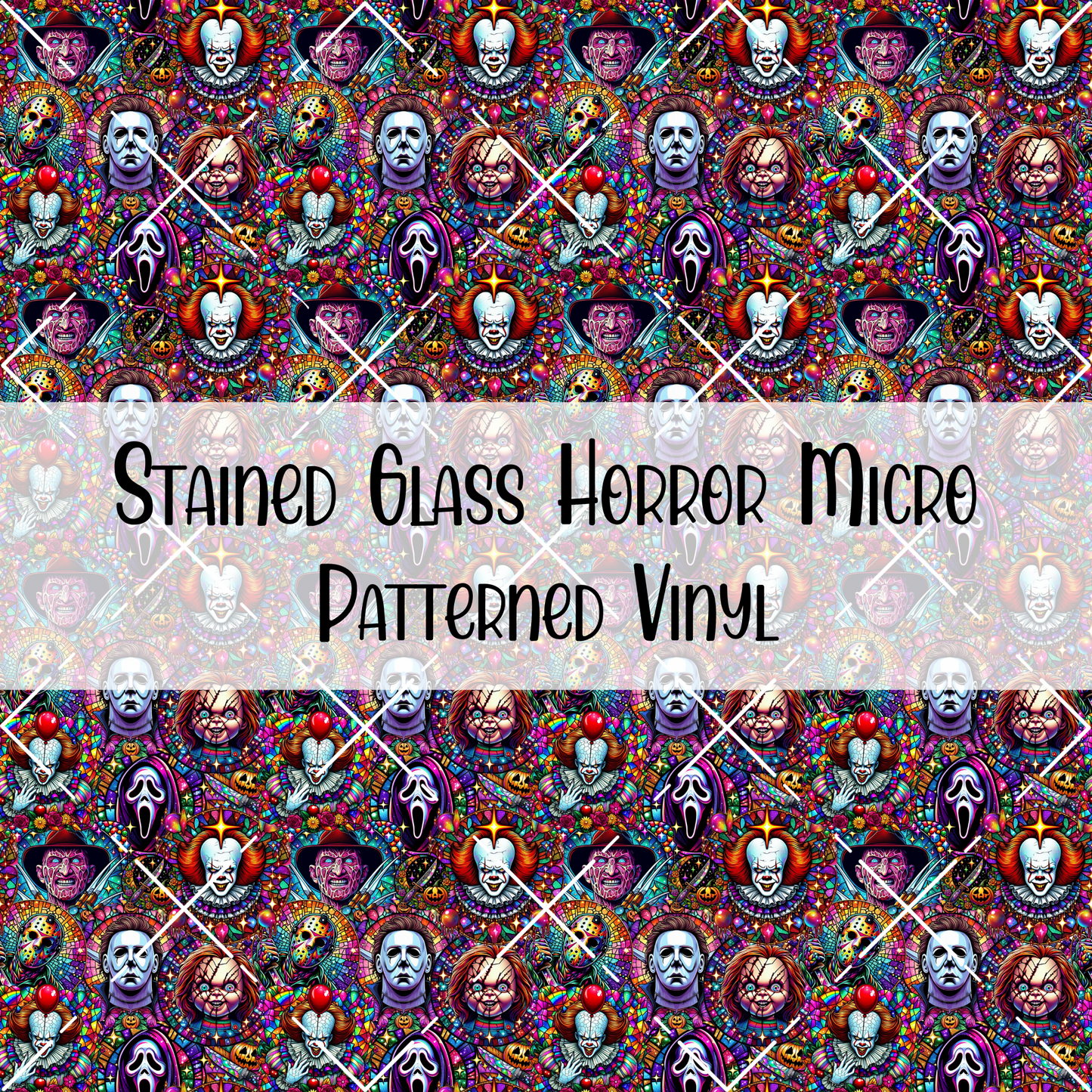 Stained Glass Horror Patterned Vinyl