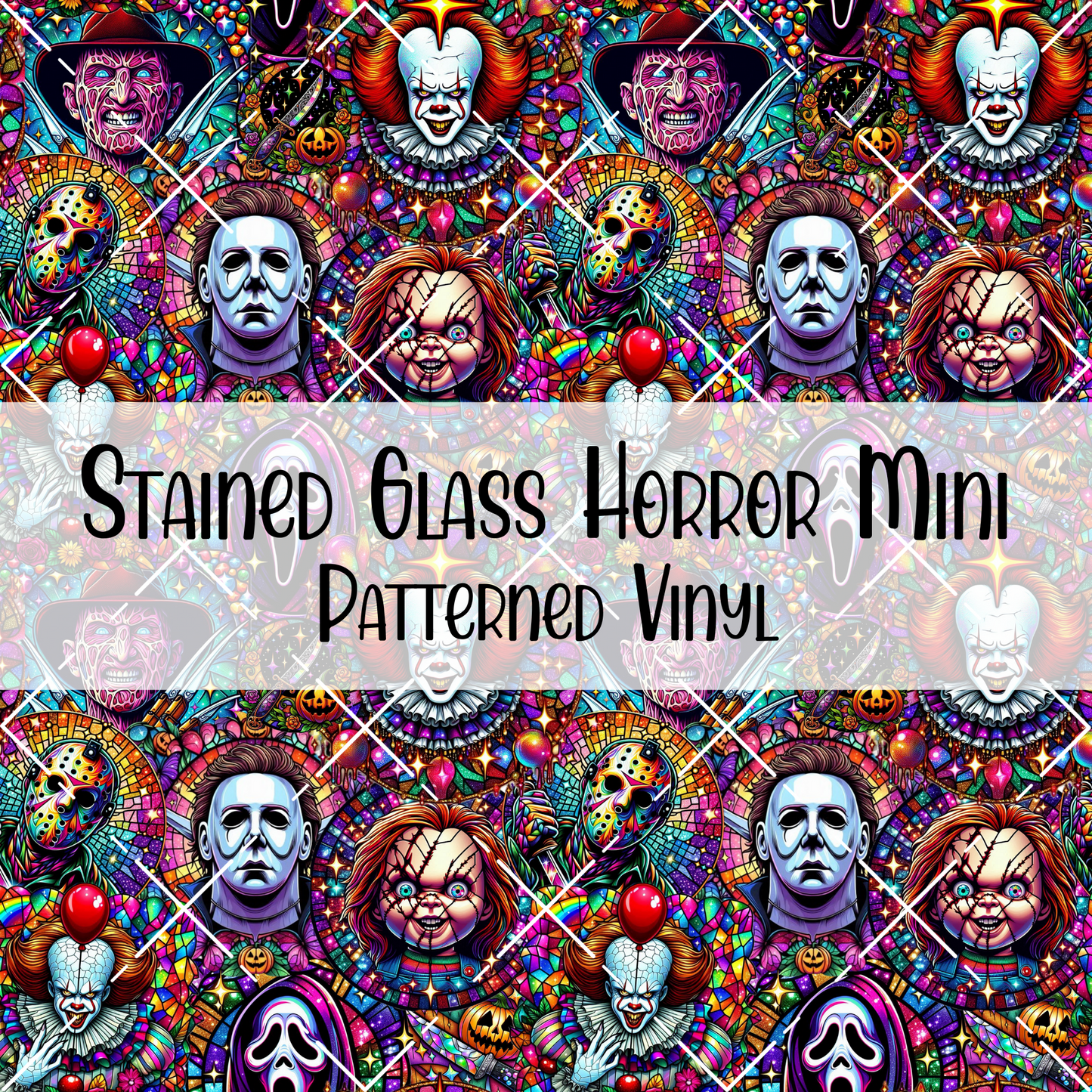 Stained Glass Horror Patterned Vinyl