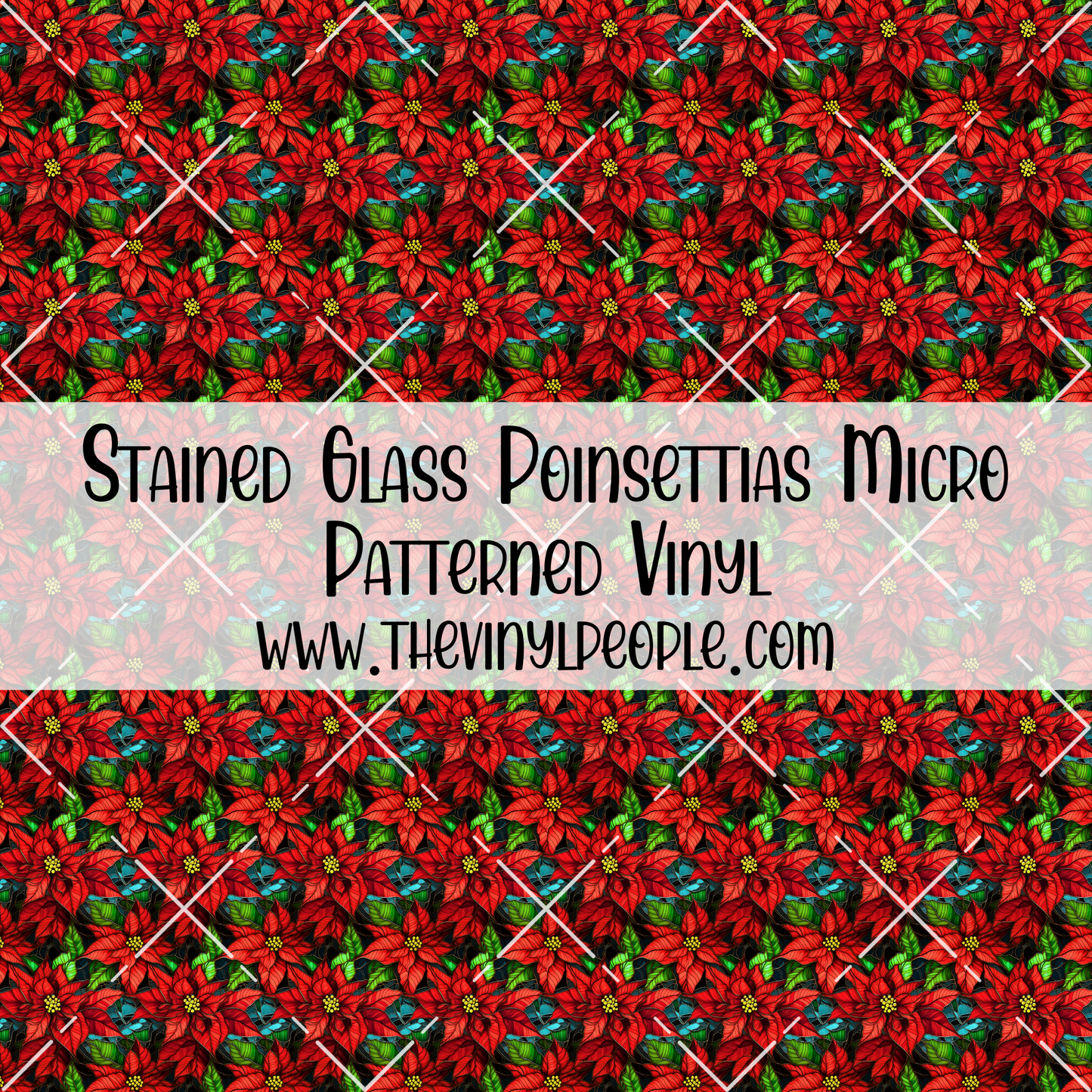 Stained Glass Poinsettias Patterned Vinyl