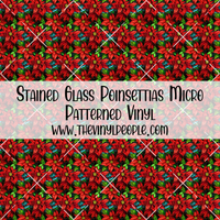 Stained Glass Poinsettias Patterned Vinyl