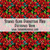 Stained Glass Poinsettias Patterned Vinyl
