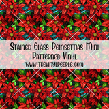 Stained Glass Poinsettias Patterned Vinyl