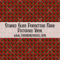 Stained Glass Poinsettias Patterned Vinyl